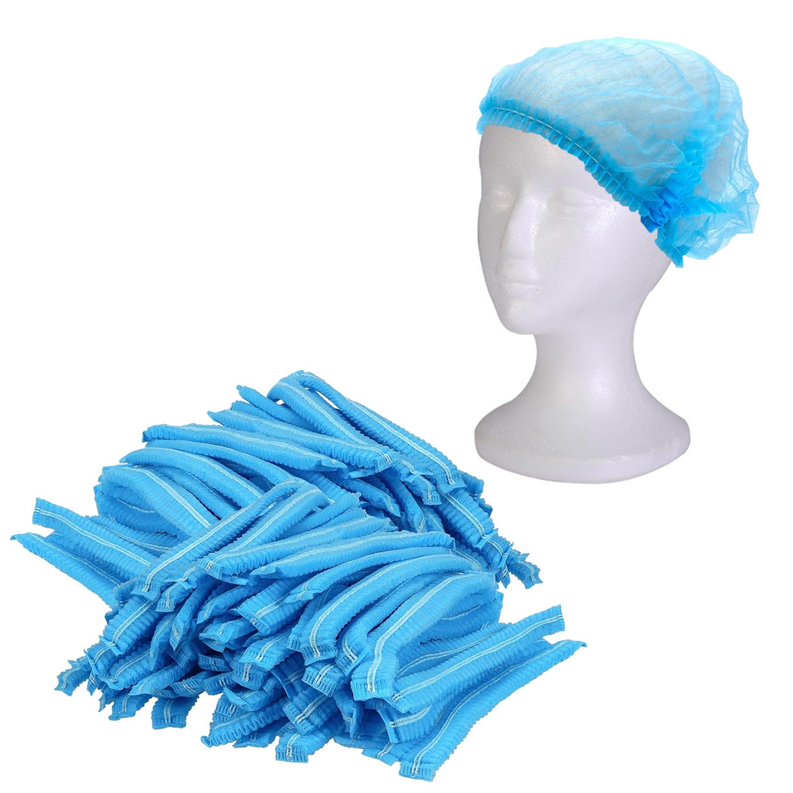 Lot de 400 charlotte cheveux jetable - Charlotte alimentaire avec double bande élastique pour restauration, beauté, cuisine, douche