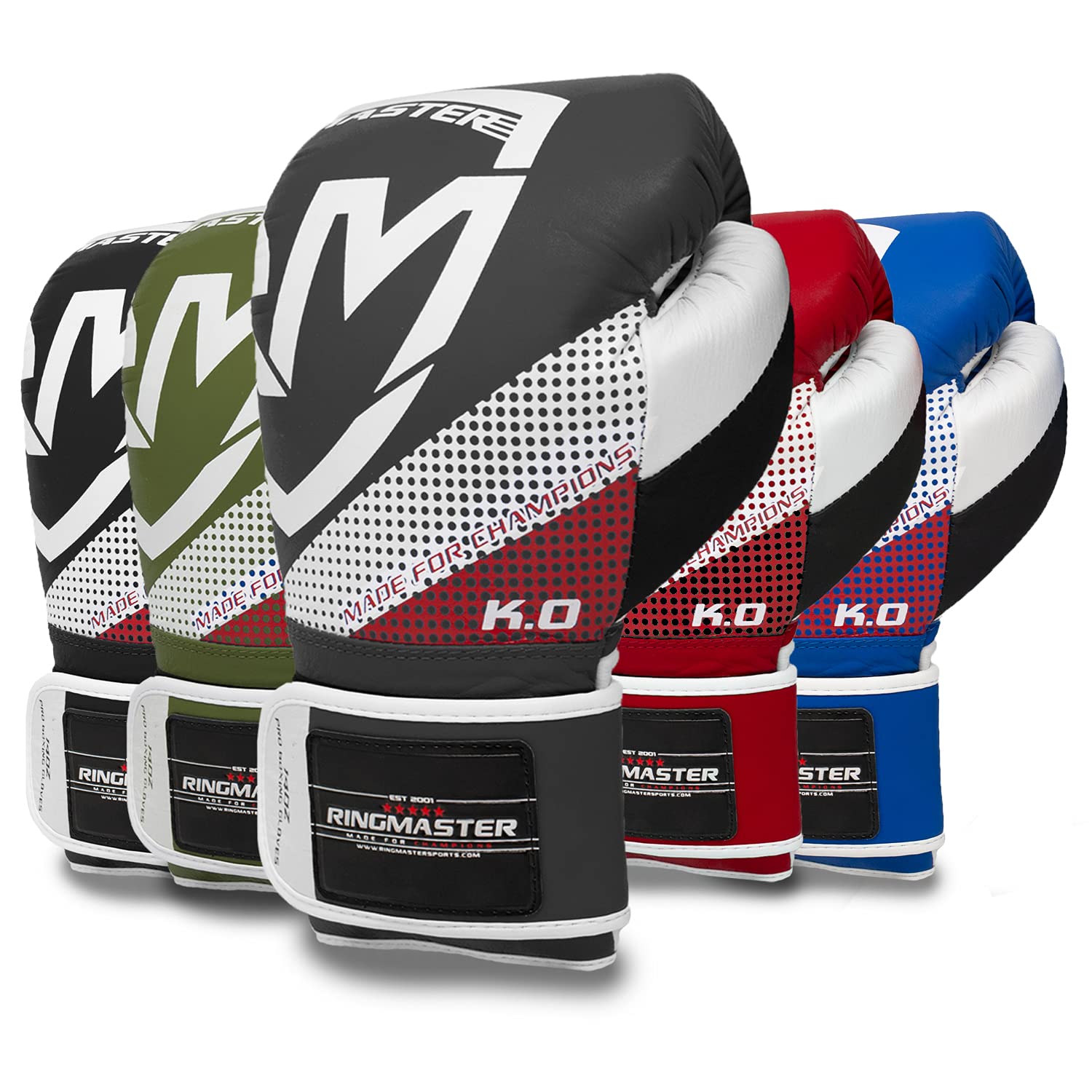 RingMaster Sports Pro Boxing Gloves Training Sparring Bag Mitts MMA Punch Fight (Solid Grey, 8oz)