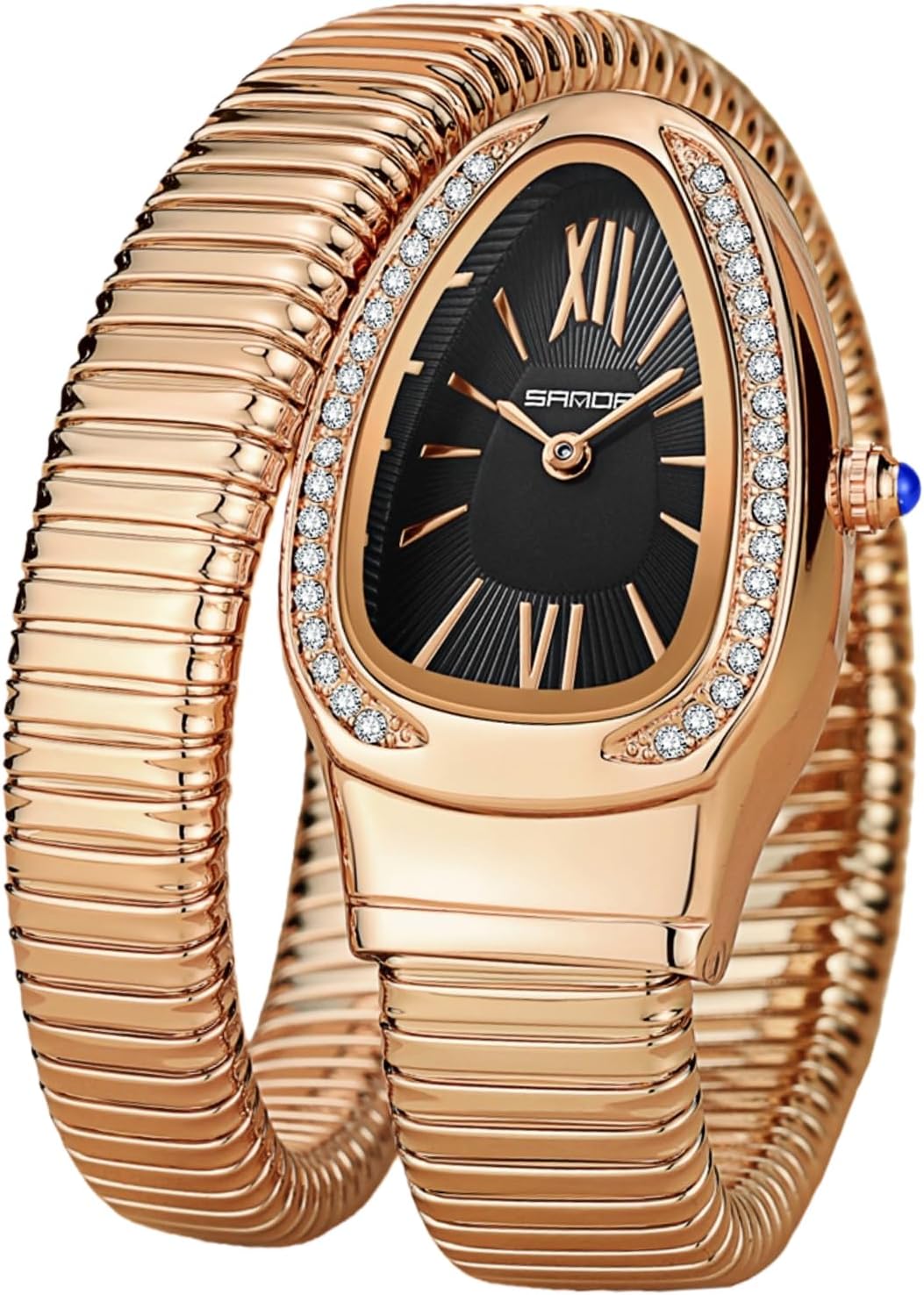 Gosasa Snake Bracelet Watch for Women, Elegant Bangle Wrist Watch with Flexible Wrap Strap Design, Fashion Jewelry Style Quartz Watch, Adjustable Cuff Watch for Dress & Gift - Image 6