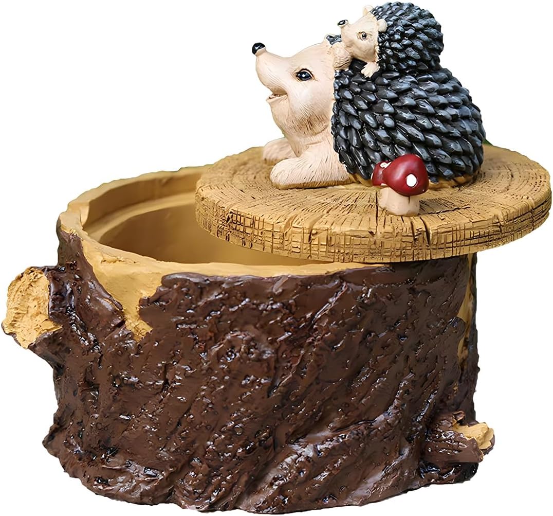 ToiM Stable Outdoor Garden Ashtray with Lid for Cigarette, Adorable Office Home Accessories Organizer (Koala)