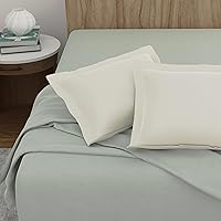 Vista 5 de Today's Home Basic Funda de almohada de microfibra a medida con brida de 2 in, Poliéster, Ivory, Estándar