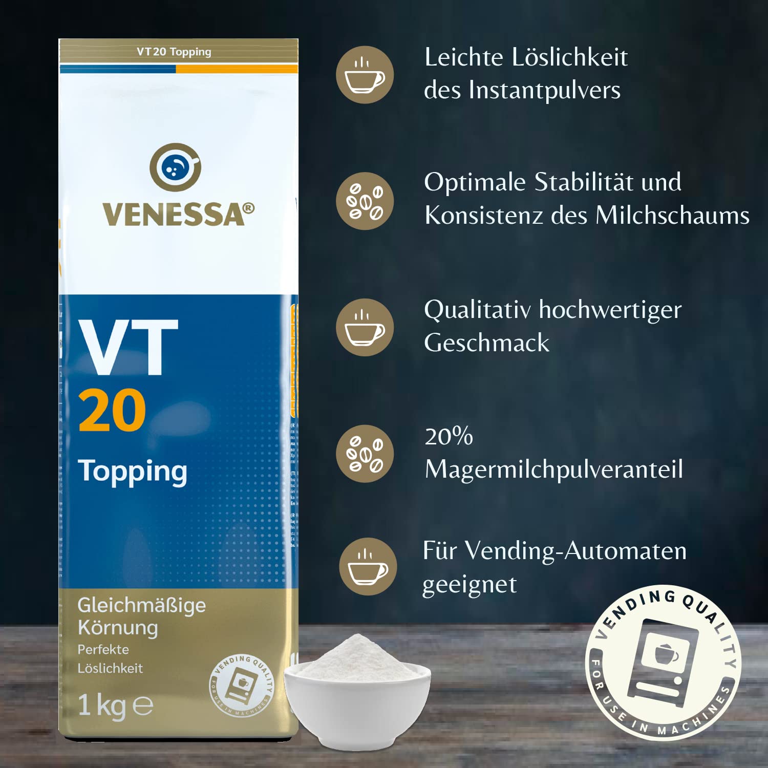 venessa VT 20 Topping 10 X 1 kg Latte in Polvere