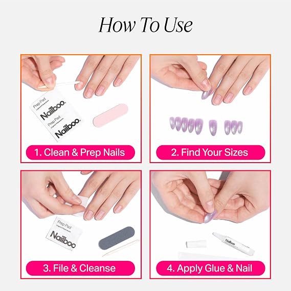 Nailboo Press On Nails, Sugar Mama, 30 Count