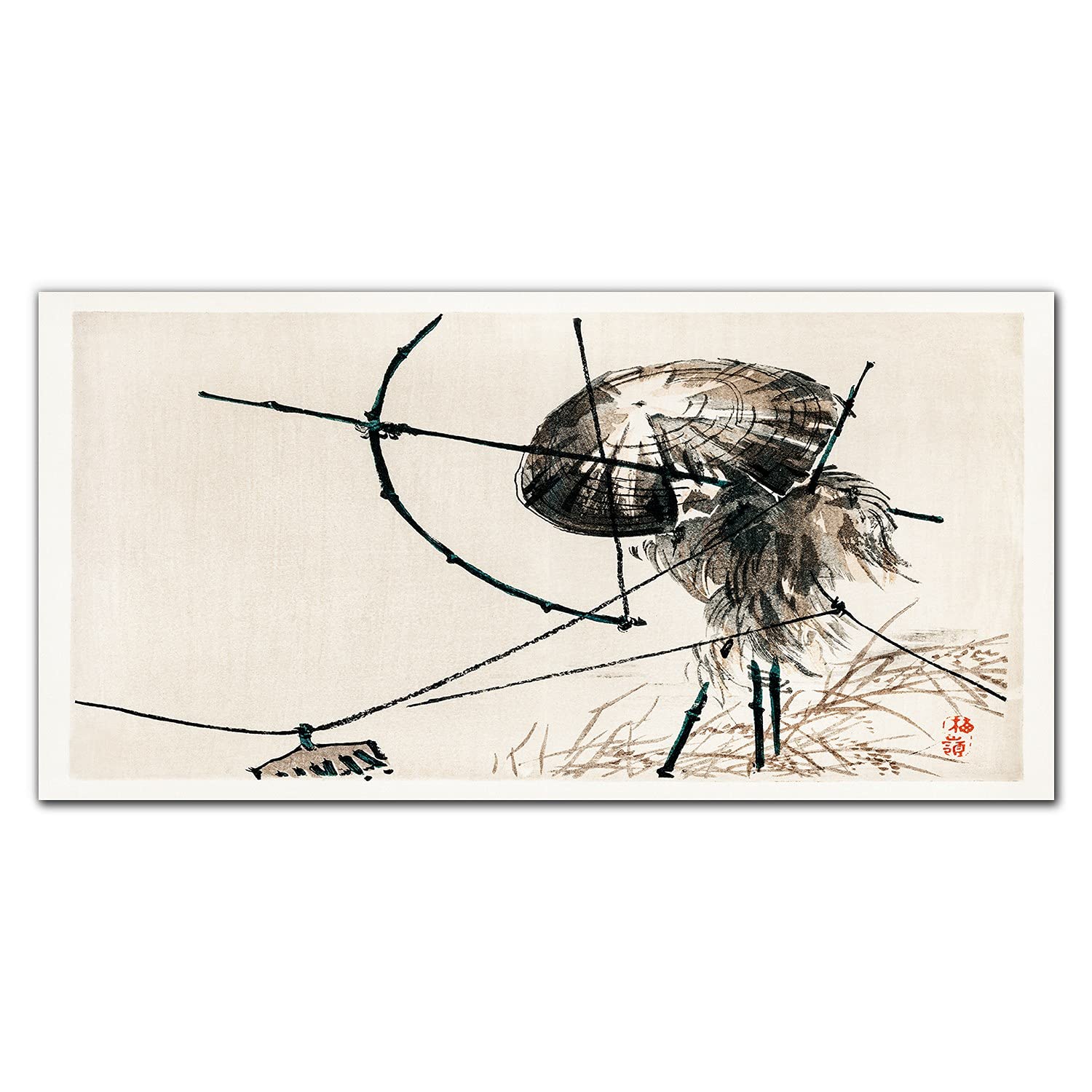 Crédence de cuisine adhésive 100x50 cm en verre trempé avec motif d'abstraction japonaise