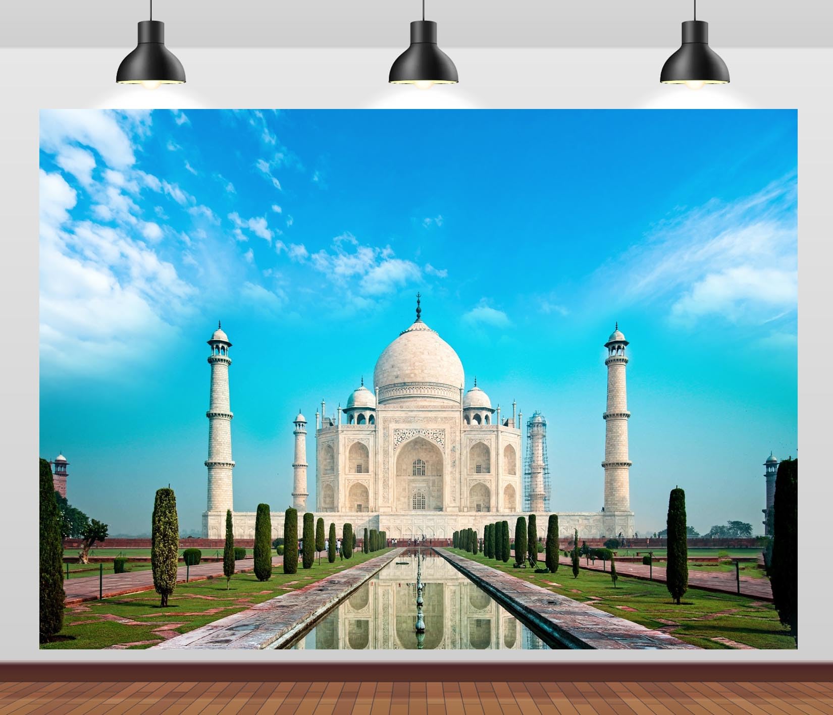 BELECO 7x5ft Fabric Taj Mahal Backdrop Indian Famous Architecture Mosque Building Background Indian Travel Theme Party Decorations Portrait Photoshoot