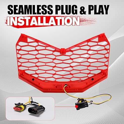 Miniatura 2 de A & UTV PRO Rejilla delantera con barra de luz LED integrada para Can-Am Maverick X3 MAX Turbo R 2017-2023, parrilla de malla para parachoques