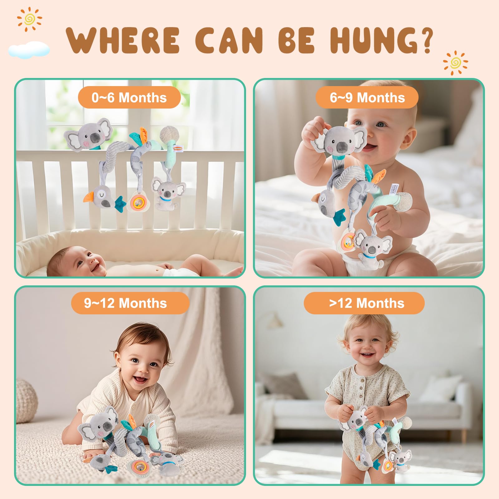 Juguetes para asiento de coche, juguetes para bebés de 0 a 3 meses de desarrollo, cochecito de bebé, juguetes para recién nacidos de 0 a 6 meses, juguete de asiento de coche para bebés de 0