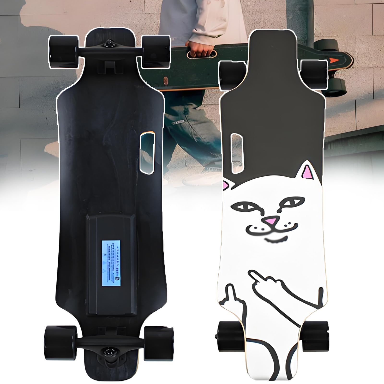 Skate-Board Électrique 240 W, Vitesse Maximale De 24 Km, 15% De Dénivelé Positif Et 15 Km D'autonomie | Planche en Érable 7 Plis + Roues De 7,4 Cm | pour Ados Et Adultes TypeB