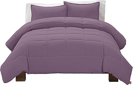 UGG Leonora Comforter Set with 2 Pillow Shams Lightweight Down Alternative Blanket Reversible Cozy Warm All Season Washable and Hypoallergenic Bedding Set, King, Purple Shadow