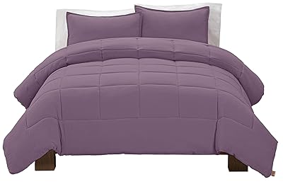 UGG Leonora Comforter Set with 2 Pillow Shams Lightweight Down Alternative Blanket Reversible Cozy Warm All Season Washable and Hypoallergenic Bedding Set, King, Purple Shadow