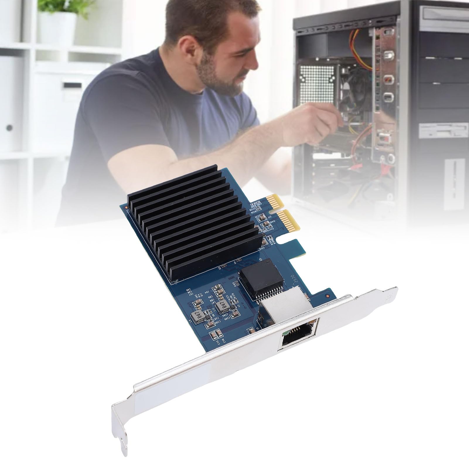 Generic Scheda di Rete PCIe Ad Alta velocità 10G per, Adattatore Ethernet Avanzato per Server/desktop, Opzioni PCBix per connettività Gen 4 X1 10 Gigabit per gli Appassionati di Computer
