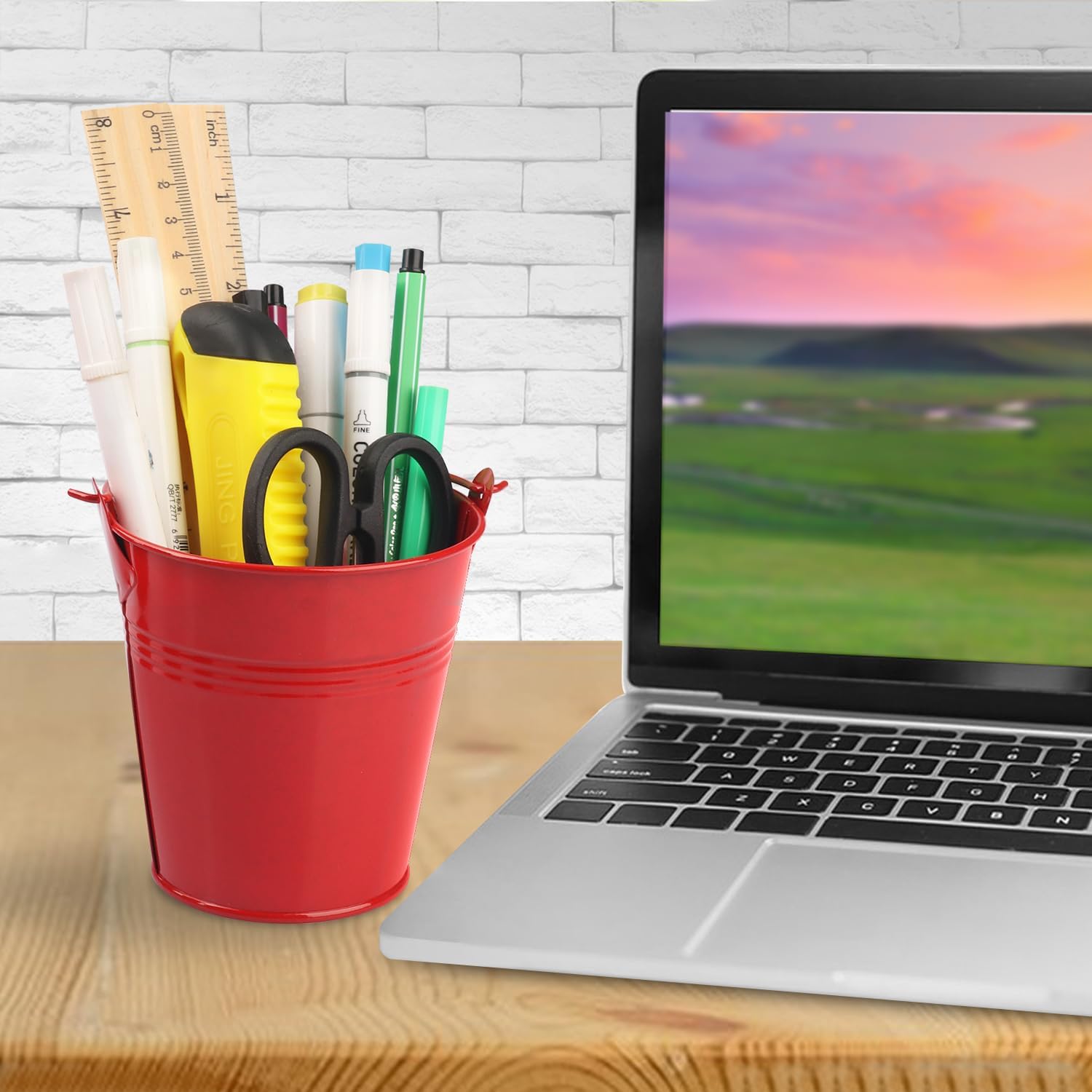 15 Pack 4 Inch Red Iron Pail, Metal Buckets with Handle, Easter Bucket,Pencil Holder and Flower Pots, Used to Carry, Store, or Even Plant, by GENHAKON.