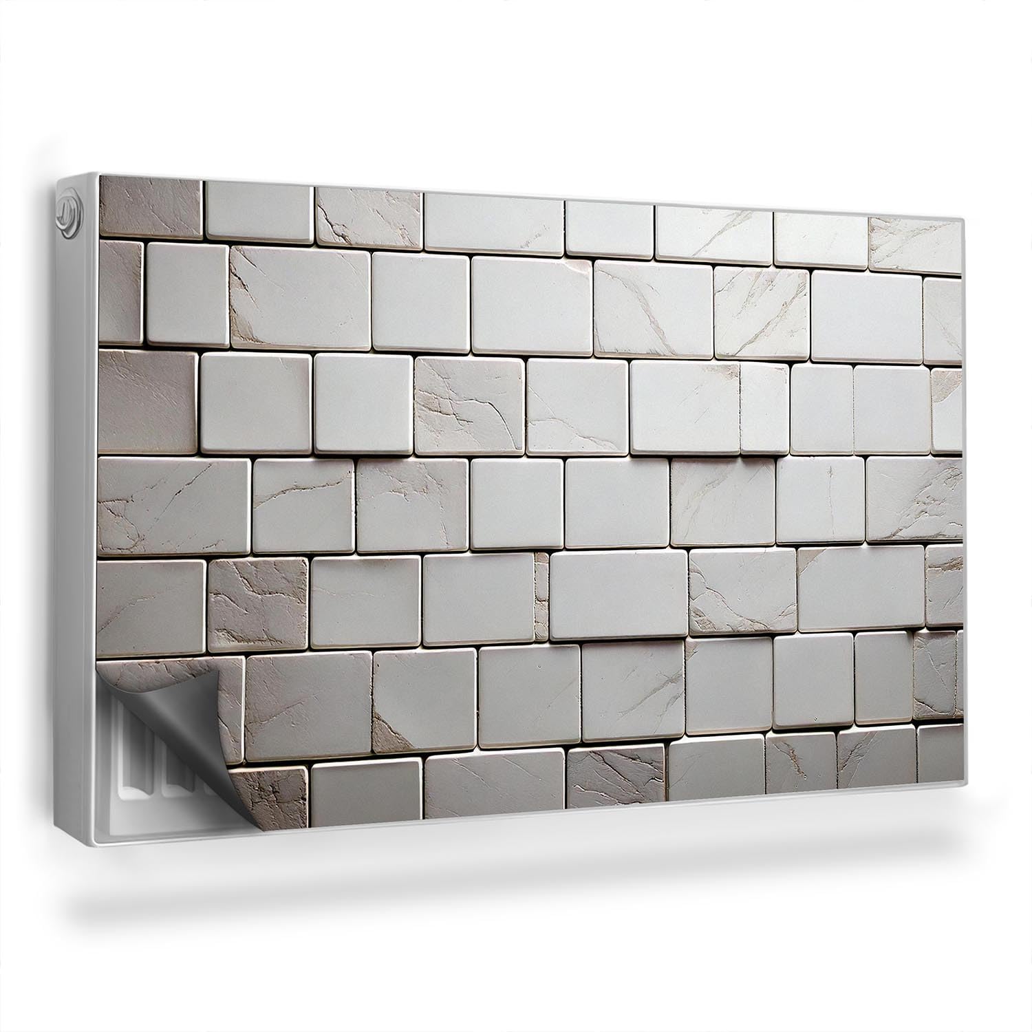 Cubierta magnética fácil instalación 100x60 cm para radiador con diseño de ladrillo decorativo