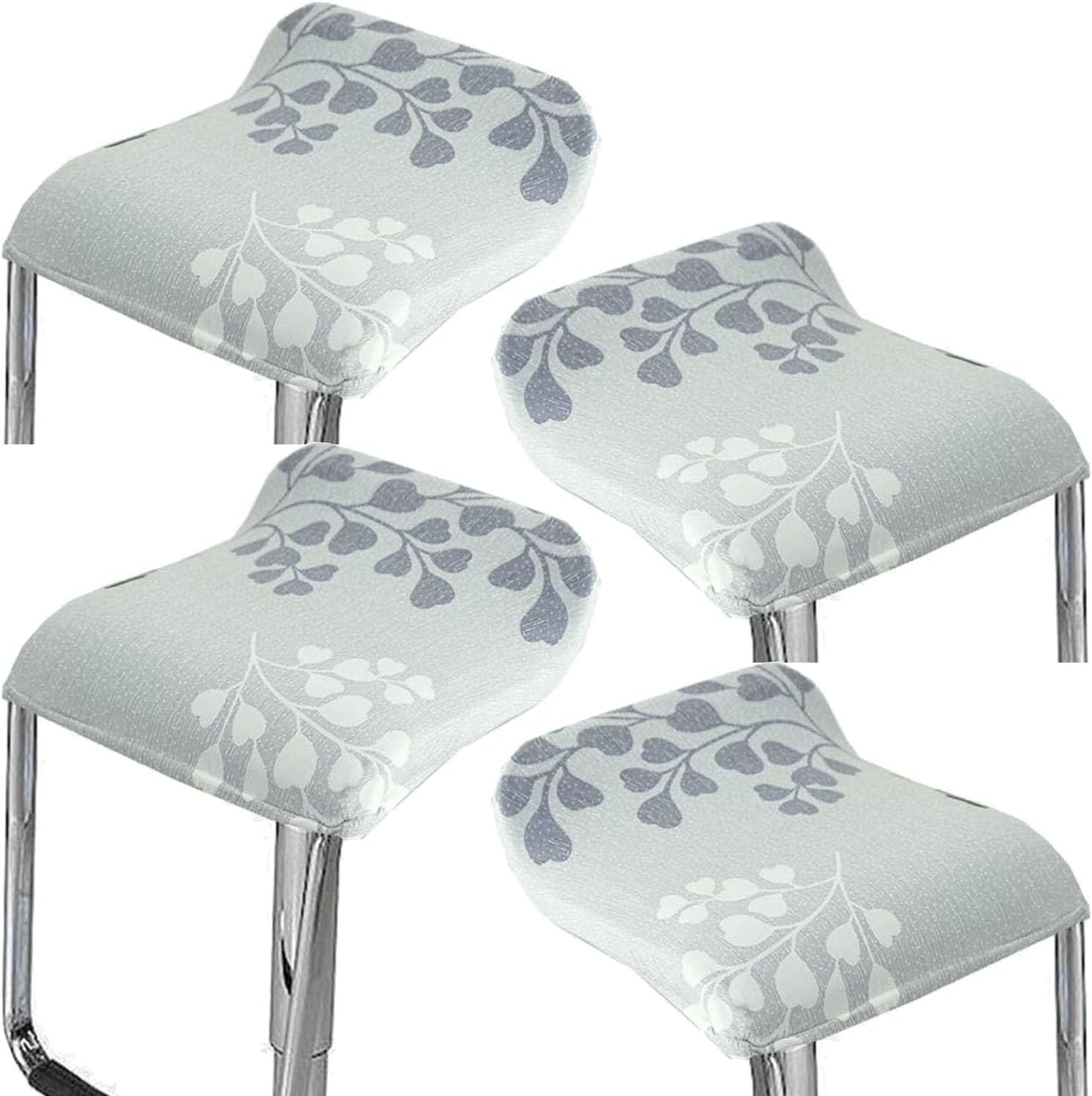 Square Bar Stool Chair Slipcovers with Elastic Bottom Set of 4/2/1, Swivel Slip Covers for Counter Height Chair Covers Machine Washable Removable(#13,4pcs)