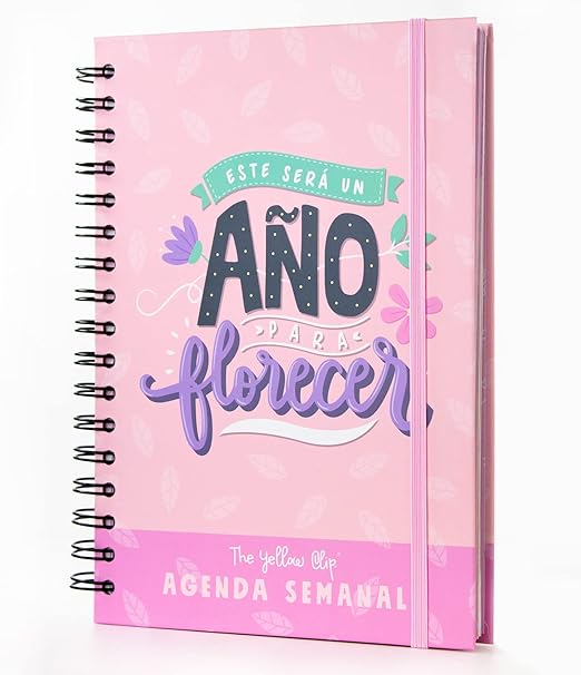 Agenda semanal sin fecha pasta dura stickers The Yellow Clip regalo mujer graduada universitaria marca mexicana