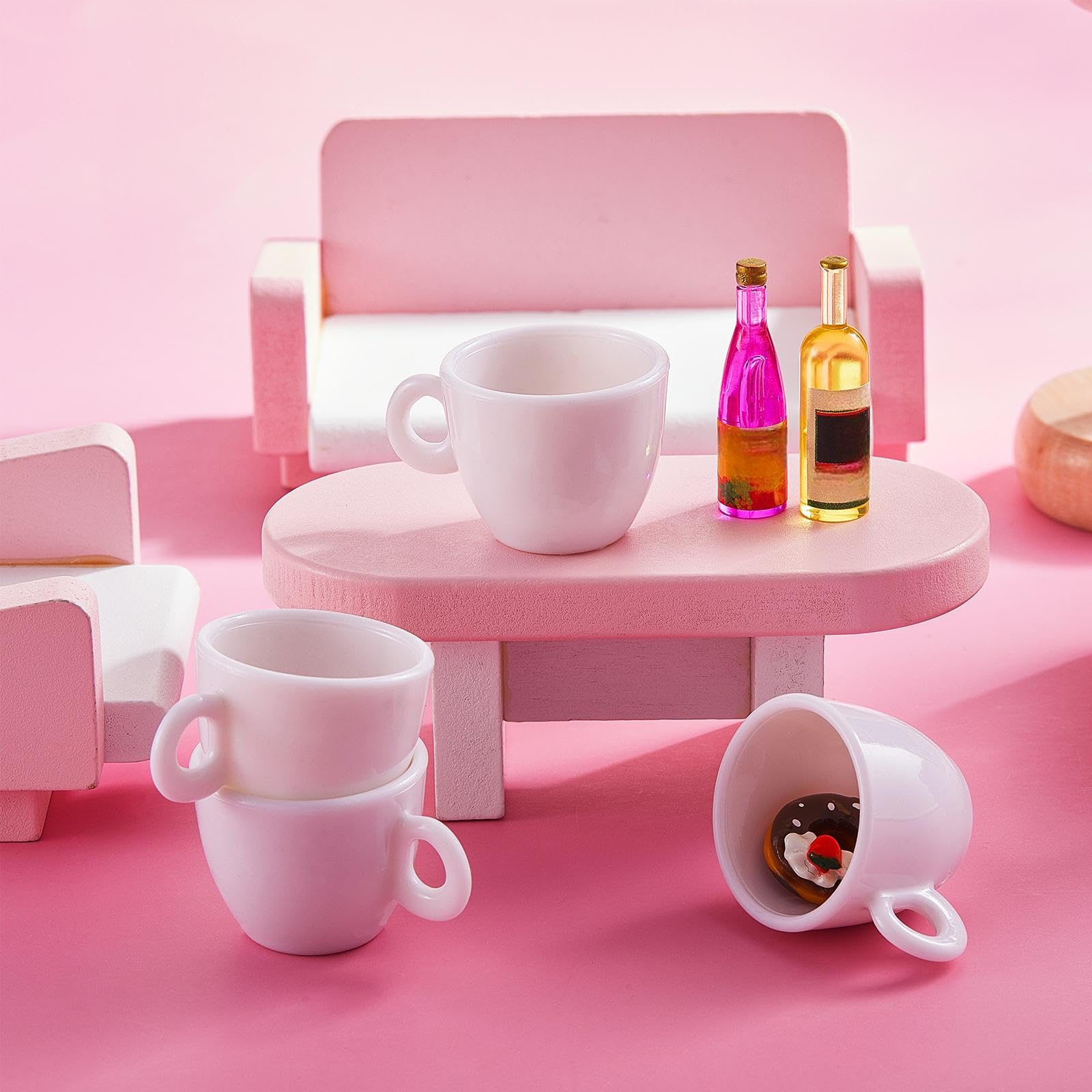 Cobee 20 Mini Tasses Café Maison De Poupée – Échelle 1:12 – Accessoires Résine Pour Déco Et Jeu De Rôle