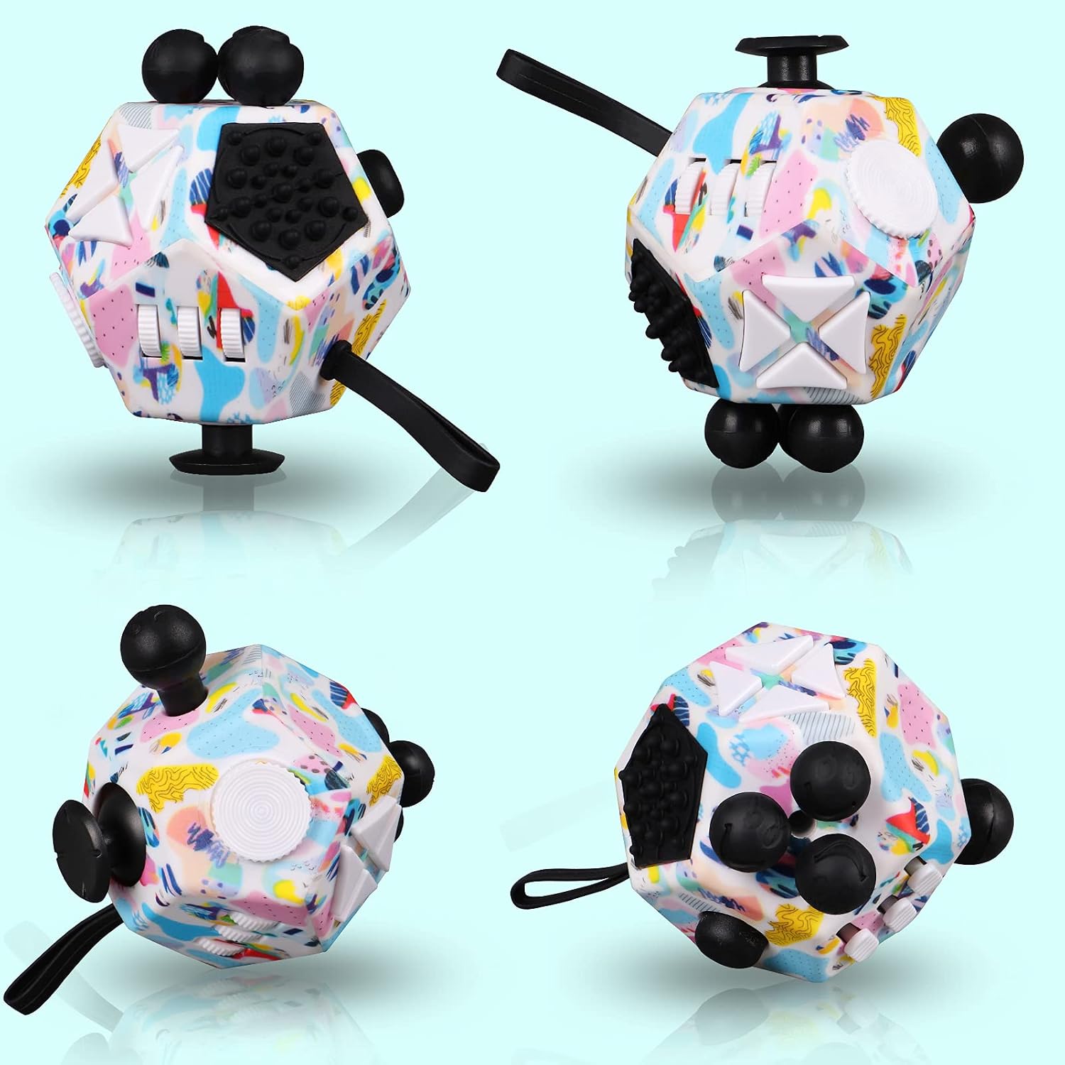 VCOSTORE Dodecagon Fidget Cube - 12 Sided Fidget Toy Depression Anti, Stress and Anxiety Relax Great Fidget Cube for Adults Kids with OCD,ADD, ADHD, Autism
