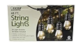 Feit Outdoor Weatherproof String Light Set, Black, 48 ft, 24 Light Sockets, Includes 36 Bulbs