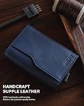 VULKIT Card Holder with ID Window Pop Up Cards Slim Leather Wallet RFID Protection Up to 12 Cards Card Case | with ID Window