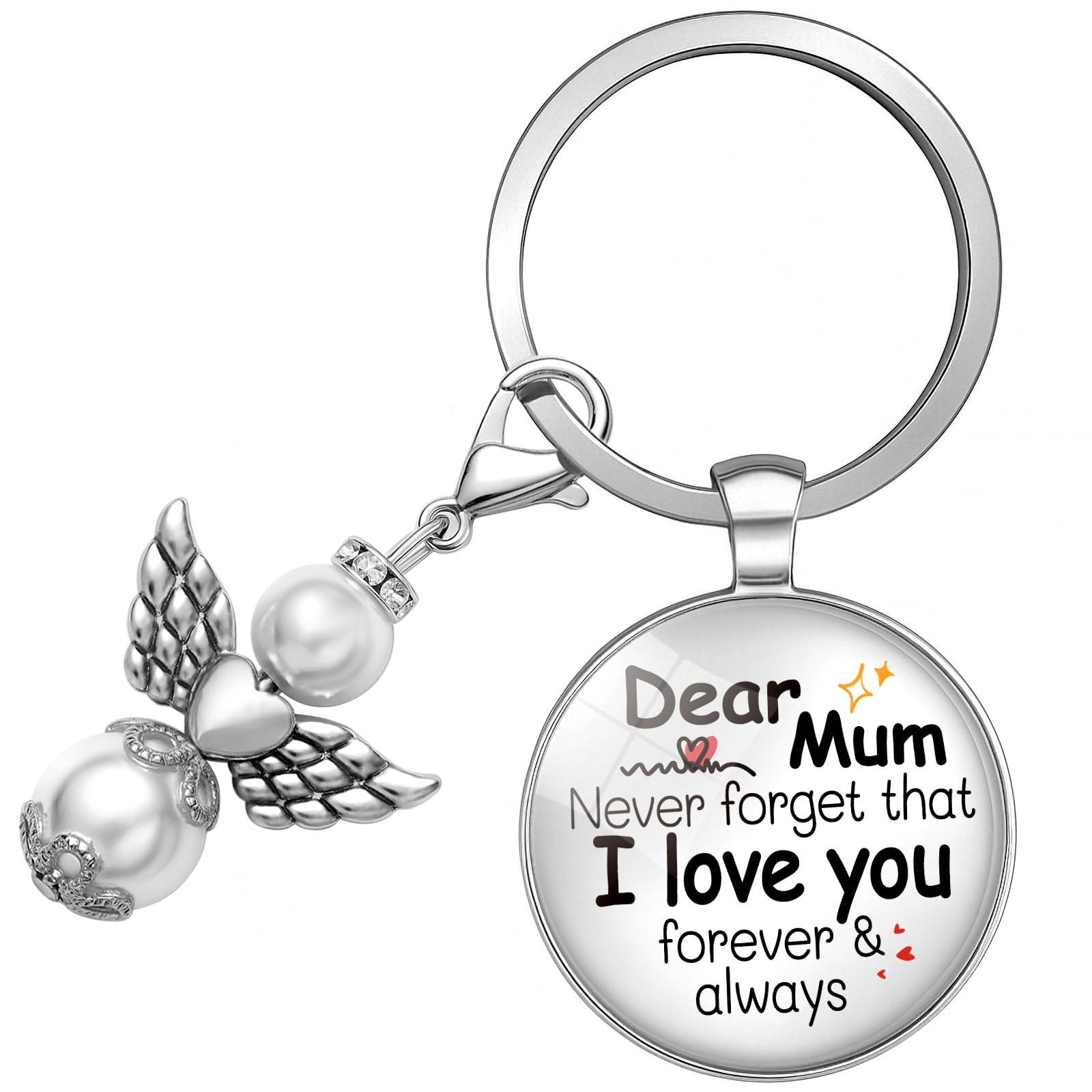YISCOKO Mothers Day Gifts for Mum Keyring With a Little Angel Pendant-Mum Birthday Gifts Mothers Day Gifts Present for Mummy.