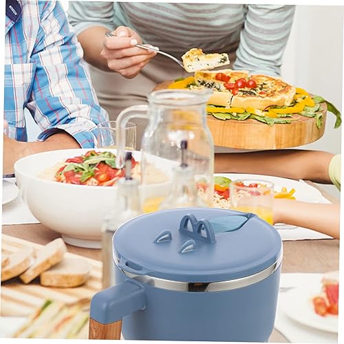 Miniatura 6 de Housoutil Tazón de fideos instantáneos con asa, tazas de sopa de acero inoxidable con asas, cuencos con tapas, cuenco de fideos para ramen, cuenco