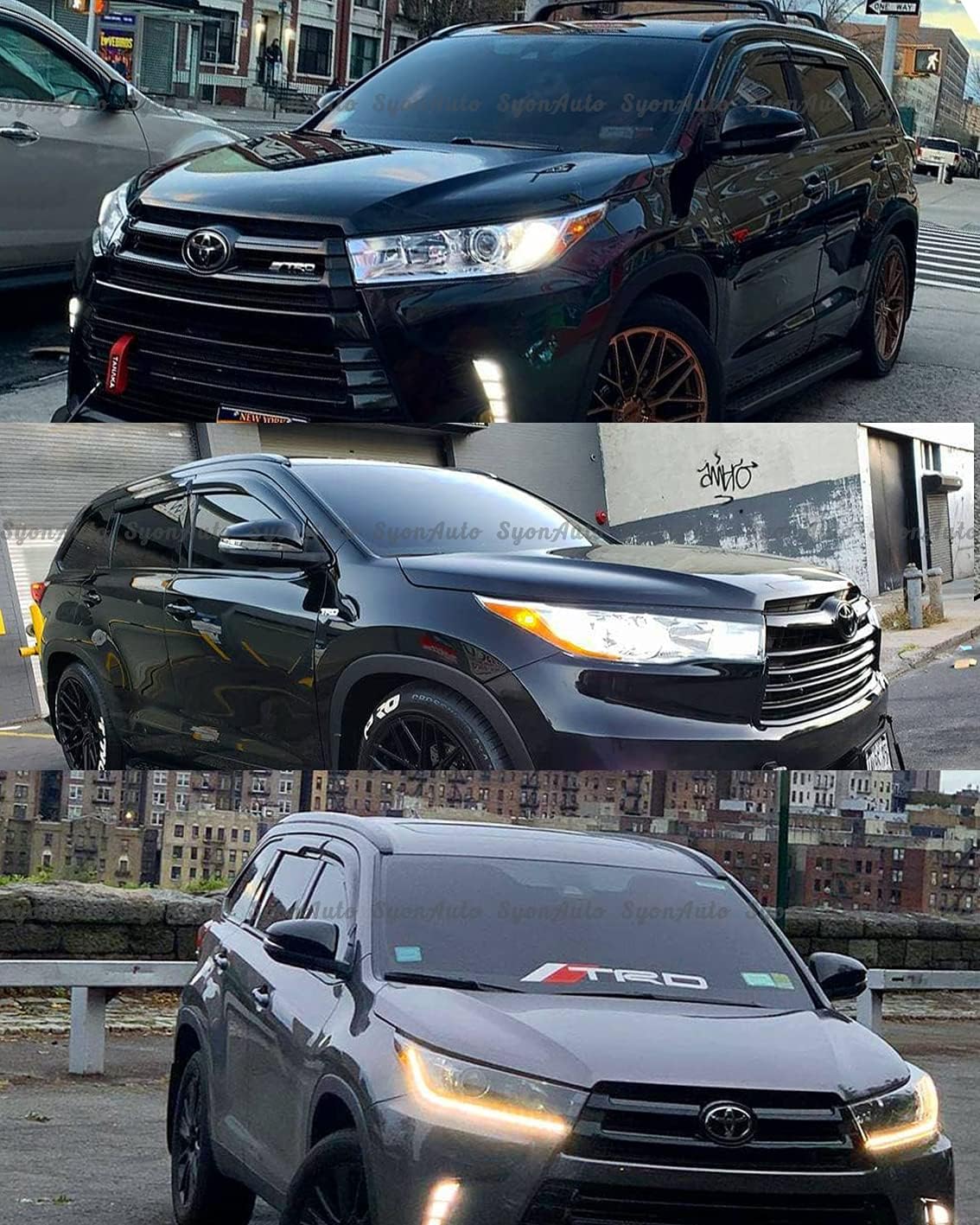 FITS 2014-2019 Toyota Highlander JDM 3D Mugen Style Window Visor RAIN Guard Vent