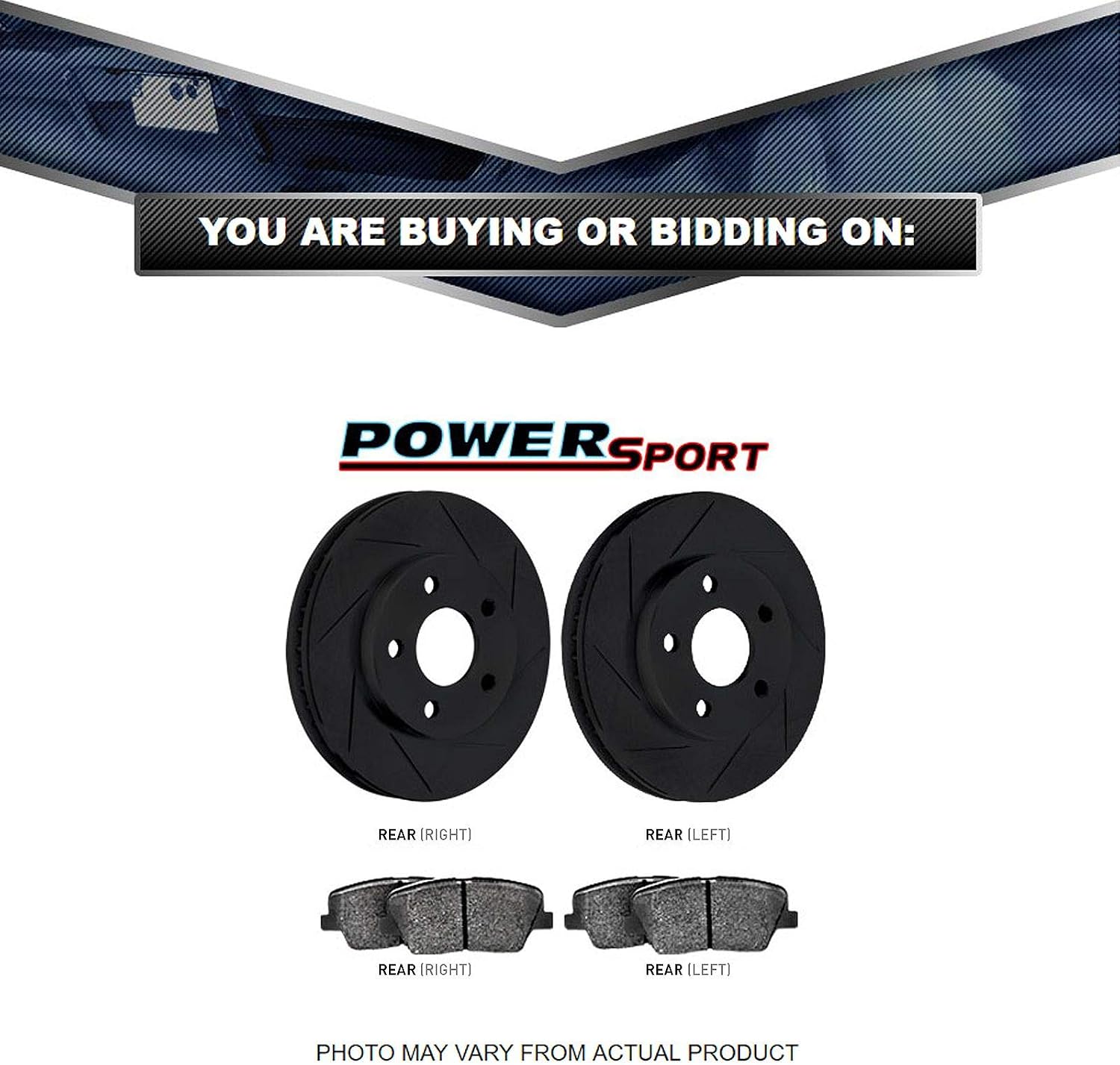 Power Sport Rear Brakes and Rotors Kit |Rear Brake Pads| Brake Rotors and Pads| Ceramic Brake Pads and Rotors |fits 2010-2013 Suzuki Kizashi