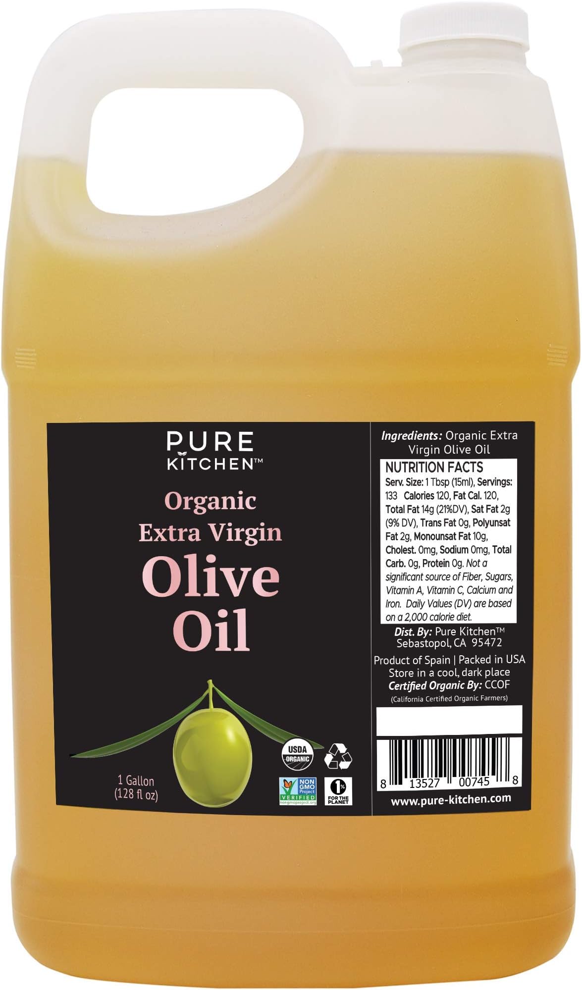 Amazon.com : Tutto Bene Extra Virgin Olive Oil, 128 Ounces (1 Gallon ...