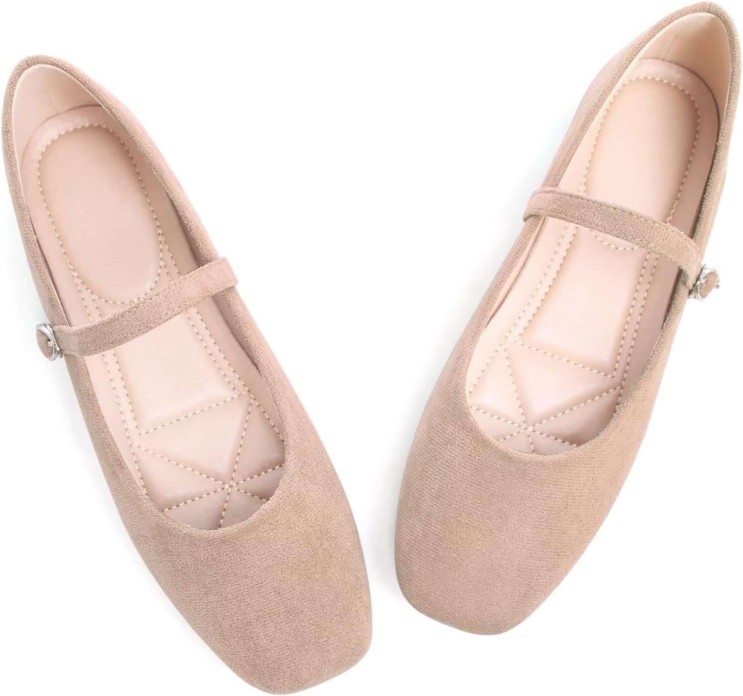 TN TANGNEST Leather Flats for Women Comfortable Square Toe Slip On Flats Soft Work Flats Retro Mary Jane Flats - Image 4
