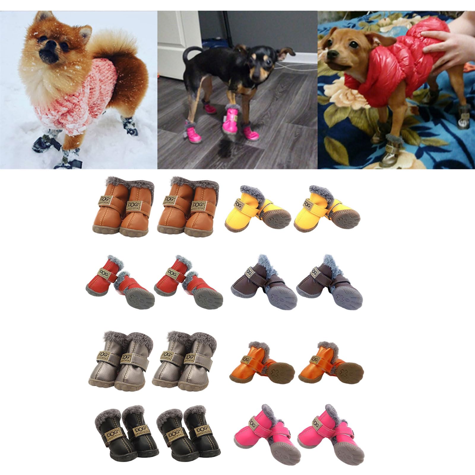 Nawwgy Dog Snow Booties Sock Boot Rain Booties Waterproof Breathable Wearable for Small and Large Dogs Puppy Dog pet Cotton Shoes