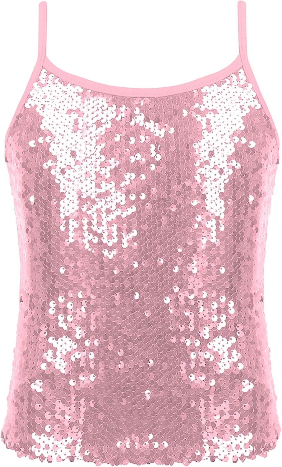 Hansber Girls Ballet Dance Tank Tops Sequined Dancewear Camisole Sequined Tops Sports Cami Shirts