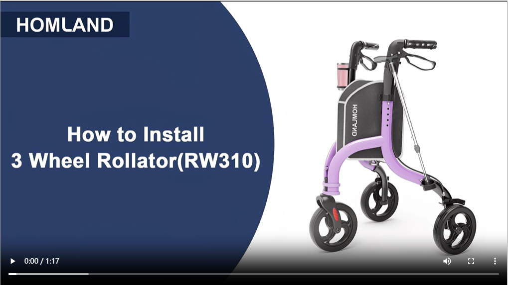 Amazon.com: HOMLAND 3 Wheel Walkers for Seniors, Foldable Wheeled