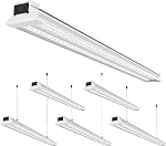 Zaltris 4FT LED Shop Lights, Plug-in 4’ LED Shop Light Fixtures Linkable, 5000K Commercial Bay Lighting for Workshop, Warehouse, Garage, AC100-277V, Hanging Surface Mount, ETL Listed, 2Pcak