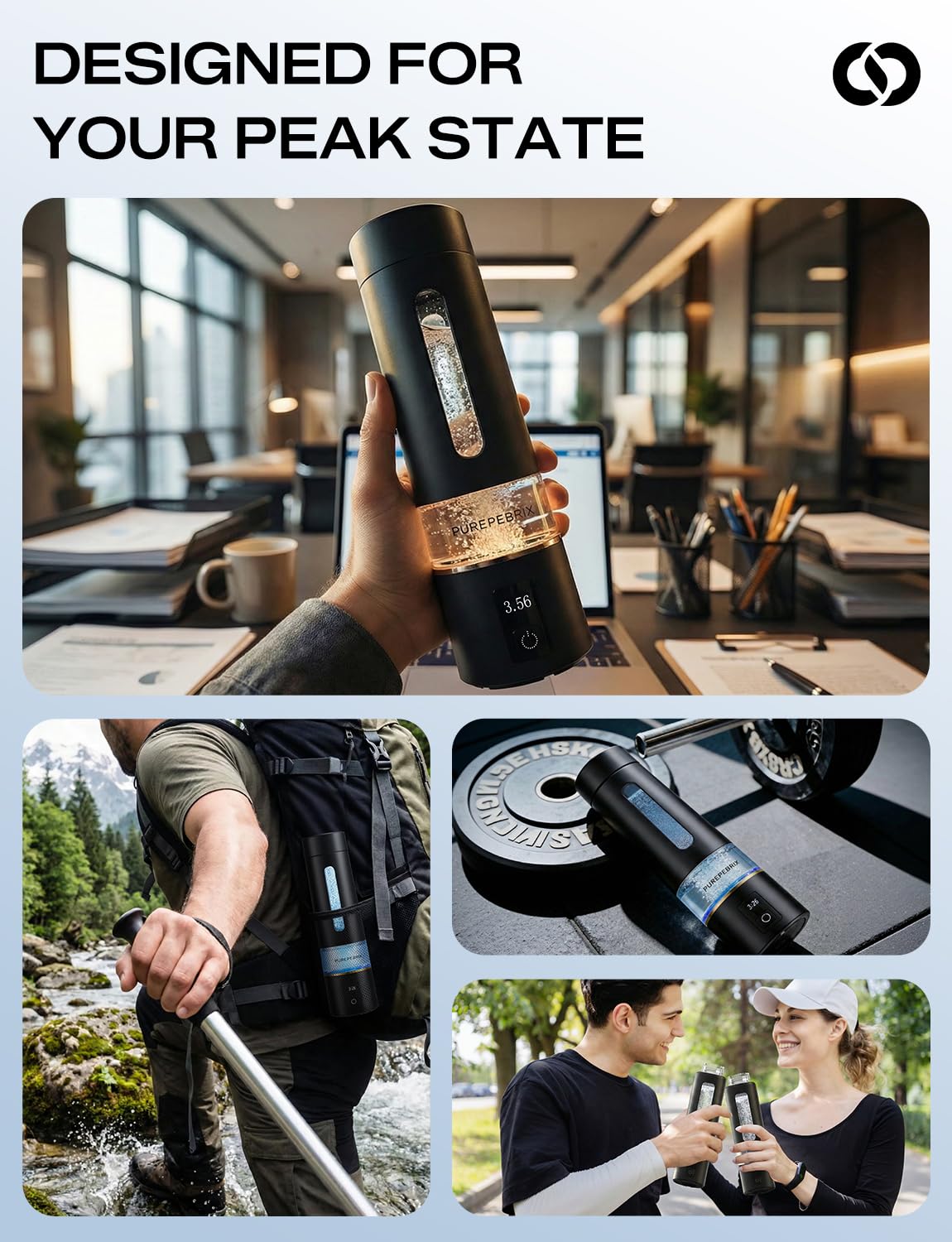 Hydrogen Water Bottle Generator-Up to 8100 PPB Molecular Hydrogen, 12-Hour Hydrogen Retention, IHSA Certified SPE/PEM Tech, Portable Hydrogen Bottle, Healthy Gift (Black) - Image 8