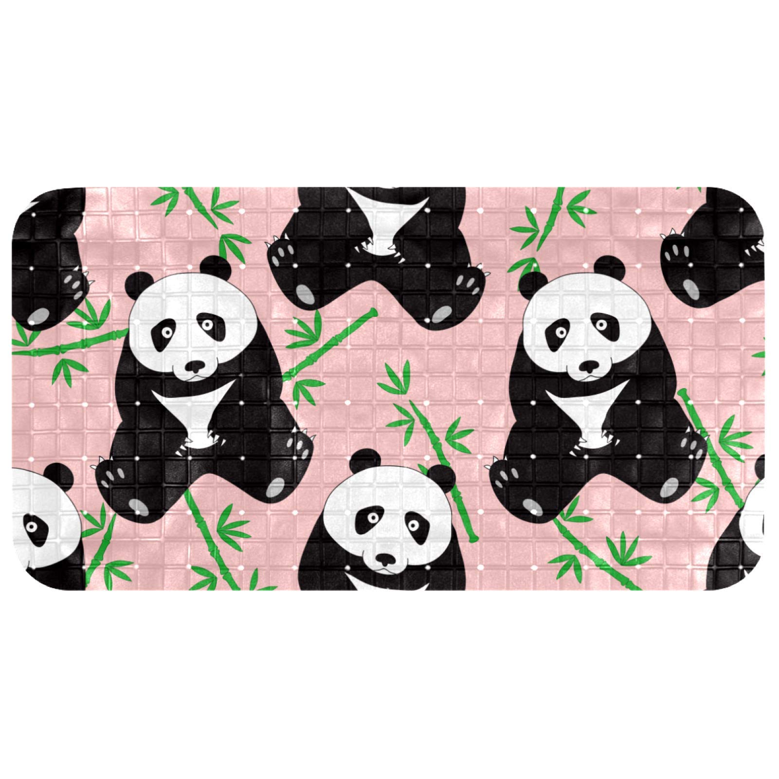 Tapis de bain panda vert 35x77 cm antidérapant durable