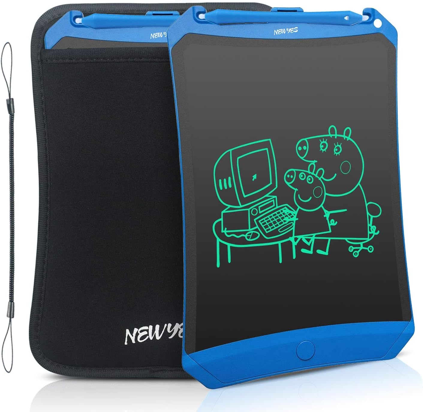 NEWYESRobot pad 8.5 Inch LCD Writing Tablet Electronic Writings Pads Drawing Board Gifts for Kids Office Blackboard (Blue+case) Age 3 Months+