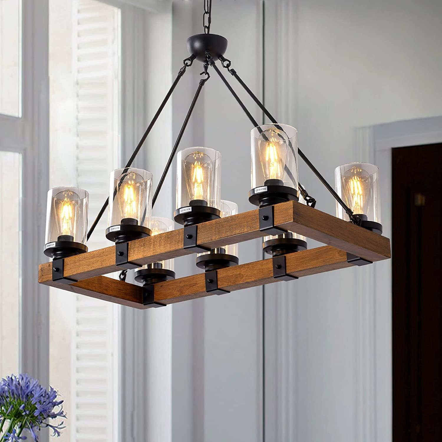 Clear Glass Lamp Shade 5.5inch High,3.5inch Diameter,1.65inch Fitter Cylinder Glass Shade Replacement for Chandelier,High Transmittance Lampshade Cover for Floor Lamp Pendant Light 6 Pack