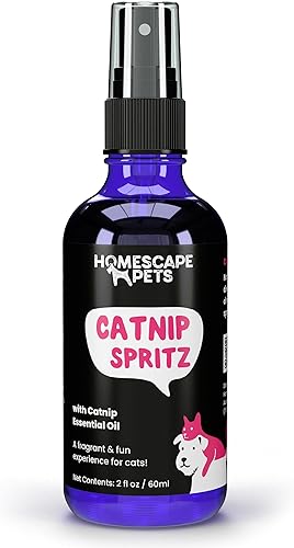 Homescape Pets Catnip Spritz - Spray de hierba gatera totalmente natural, revive el interés en los juguetes viejos, los mantiene juguetones y
