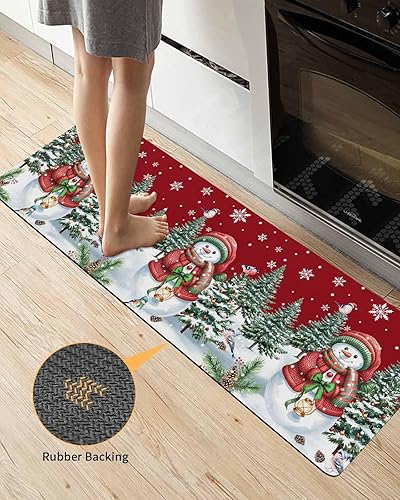 Miniatura 4 de Christmas Red Bath Mat for Tub,Non Slip Bathroom Floor Runner Rug Quick Dry & Absorbent Diatomaceous Earth Shower Sink Bedroom Kitchen Washable
