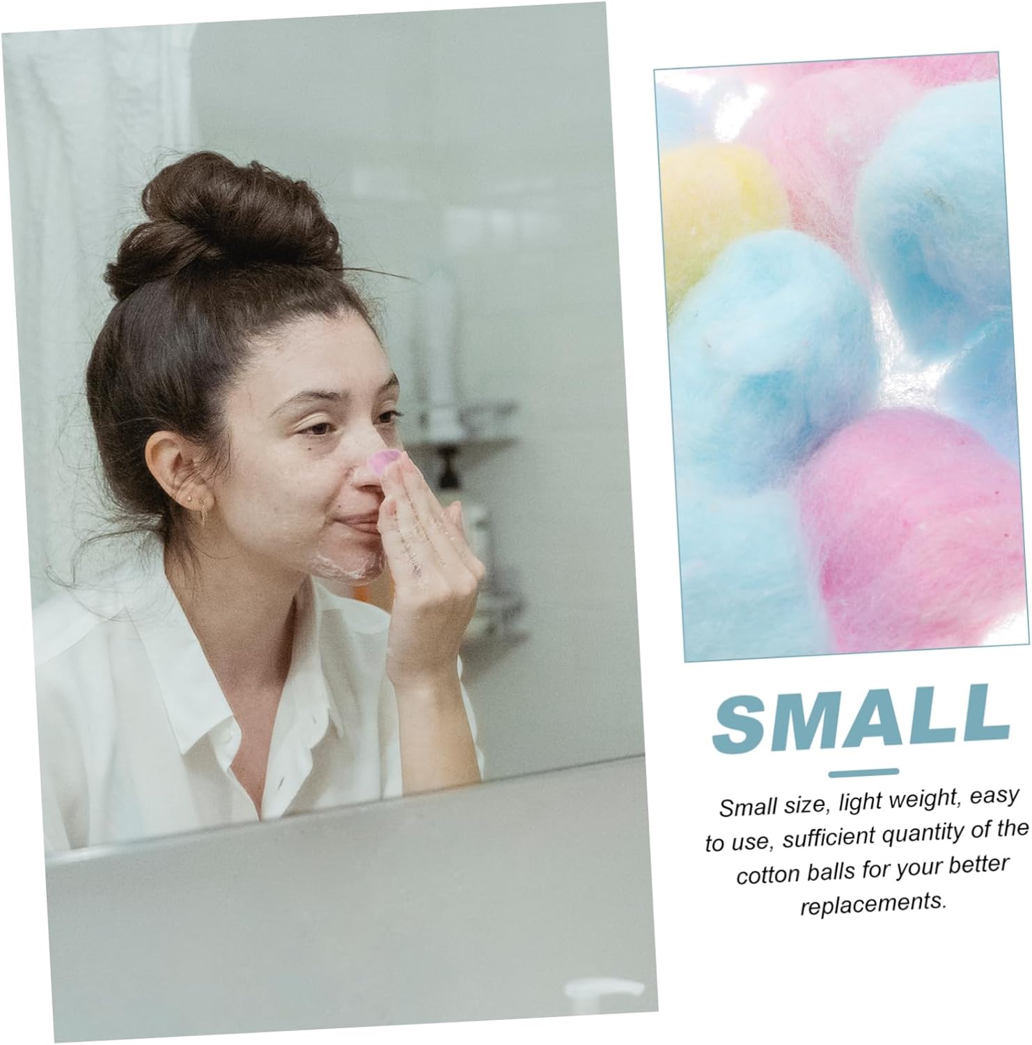 FRCOLOR Colorful Cotton Balls for Baby 500g Pack of Soft Face Washing Cotton Balls in Pink for Newborns and Gentle Facial Cleaning