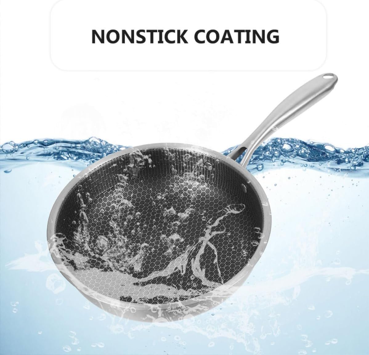 Stainless Steel Egg Frying Pan with Honeycomb Nonstick Surface, Compatible with Stovetops, Sturdy Omelet Pan Preventing Warping and Rusting, for Cooking Breakfast and Steaks