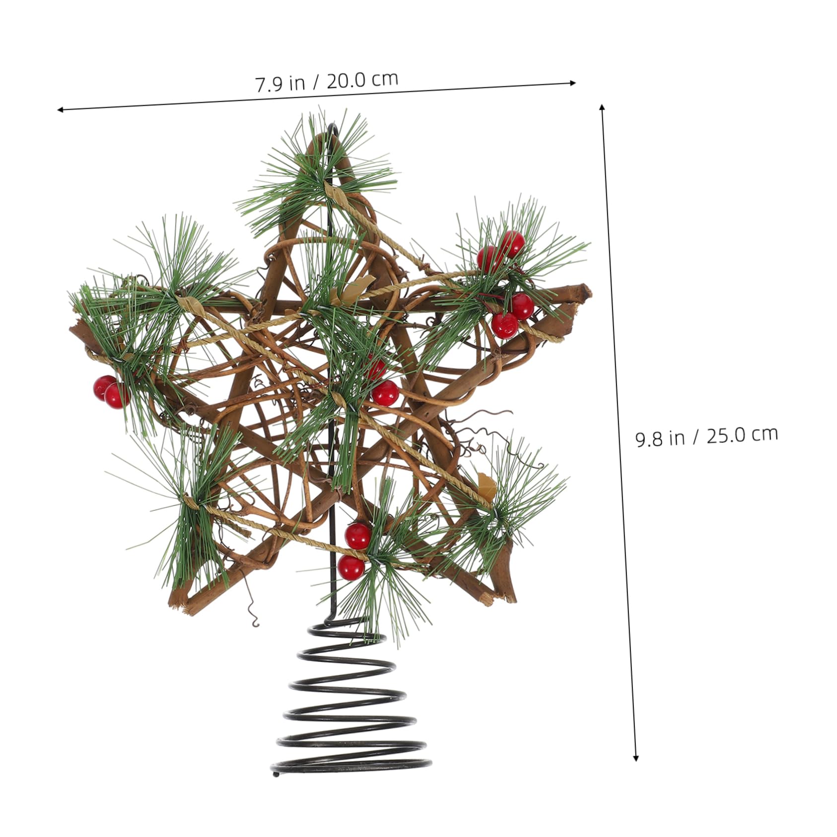 PRETYZOOM 3St weihnachtsbaumspitze Stern Weihnachtsbaum Spitze Stern Christbaumspitze Baumspitze aus Weidengeflecht weihnachtsbaumspitze Glitzern Topper Baumspitze Ornament Eisen