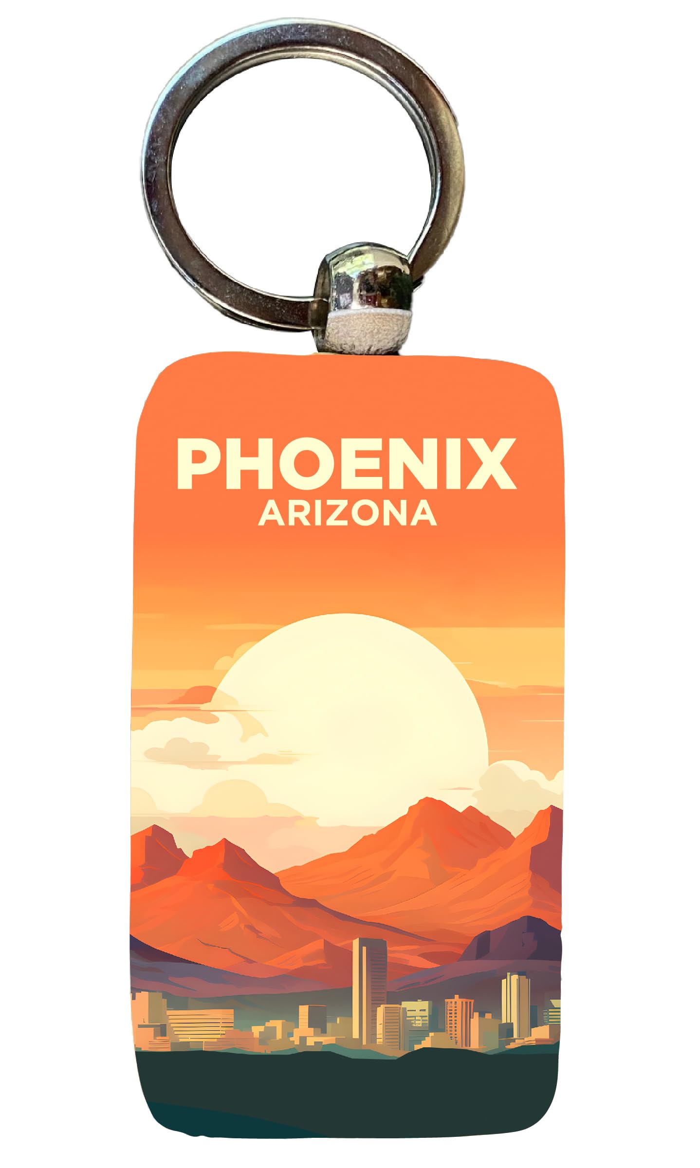 R and R Imports Phoenix Arizona Design B Parent row Souvenir 2.5x1-Inch Souvenir Wooden Keychain