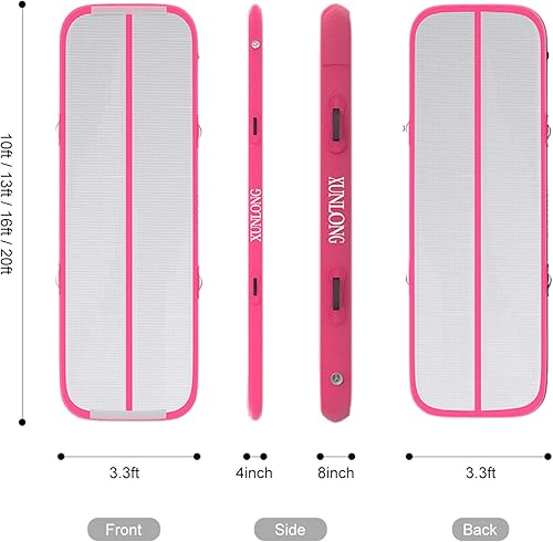 Miniatura 3 de XUNLONG Colchoneta inflable de entrenamiento de gimnasia de 48 pulgadas de grosor de 10131620 pies con bomba de aire eléctrica para
