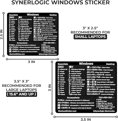 Miniatura 6 de SYNERLOGIC Windows  WordExcel para Windows Guía de referencia rápida para teclado de acceso directo vinilo sin residuos negropequeñocombinado2juegos