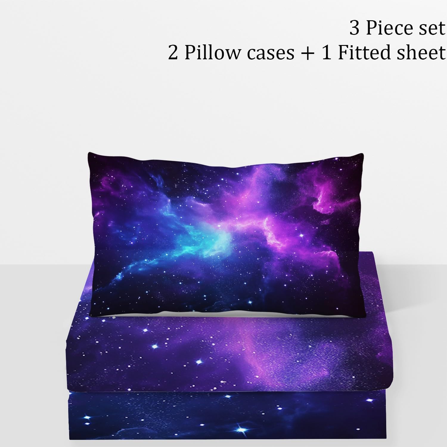 Spannbettlaken Fantasie ätherischer Nebel Thema Matratzenschoner Mikrofaser rutschfest Atmungsaktiv Staubdicht Tiefe Taschen, 200 x 200 cm Bettwäsche für Schlafzimmer Schlafsaal, Bunt