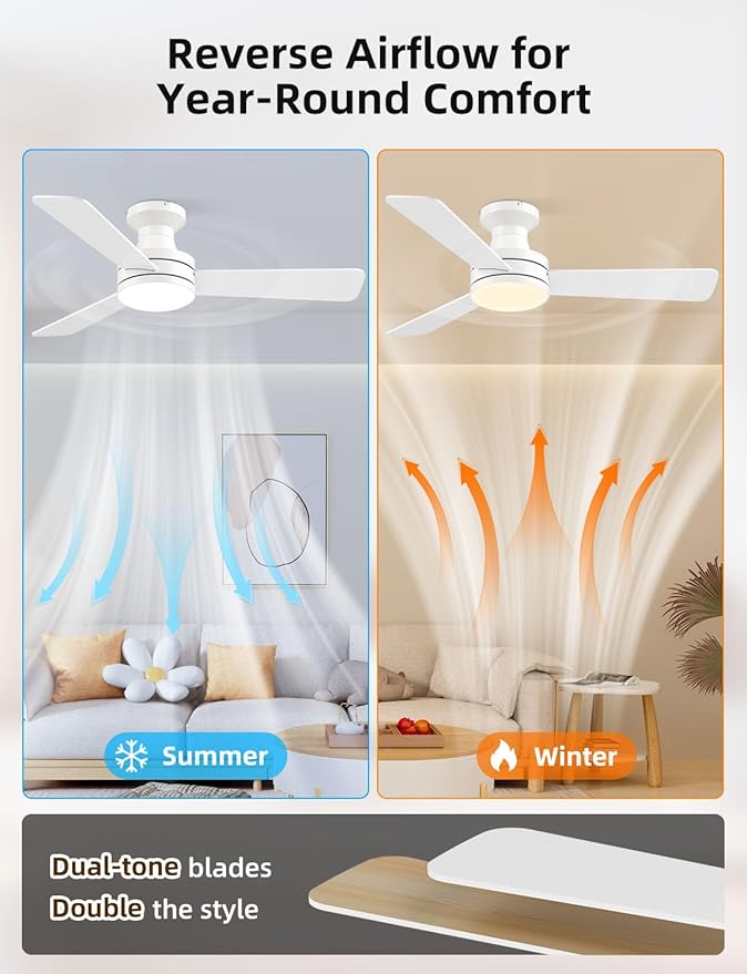 Ventilador de Techo 42 Pulgadas con Luz RGB, Control por App miniatura 7