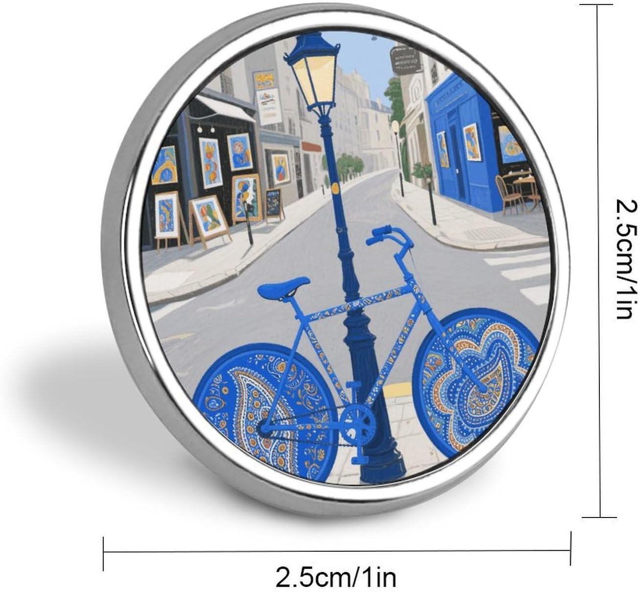 Mens Lapel Pins for Suits Brooch Badge, Blue Paisley image 2