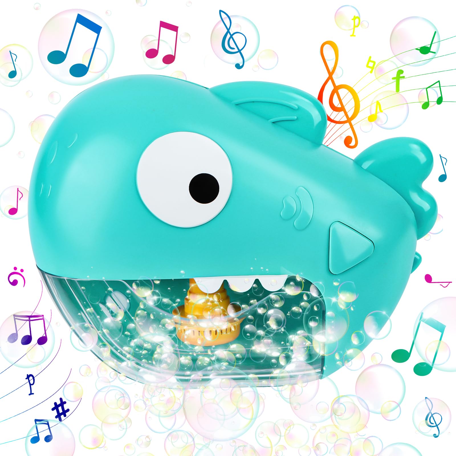 Juguetes de bañera, tiburones Bubble Maker Juguetes para niños, juguete de baño para bebé, juguete de bañera con más de 1000 burbujas por minuto, juguete de agua para bañera a partir de 1, 2, 3, 4
