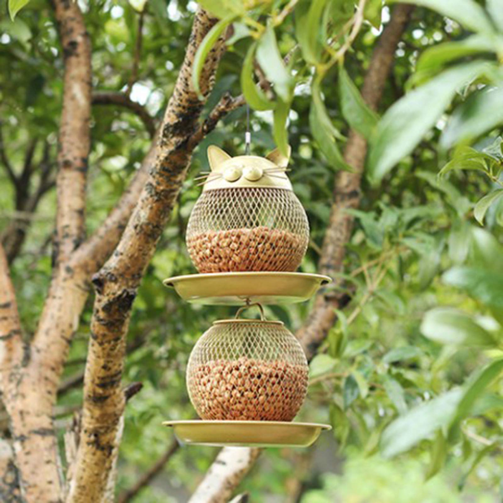 Doppelschicht vogelhaus,vogelhäuschen,vogelfutterhaus,Futterhaus für Vögel, Vogelfutterspender mit stabilen Sitzstangen und Schutzdach für Wildvögel,witterungsbeständig und langlebig